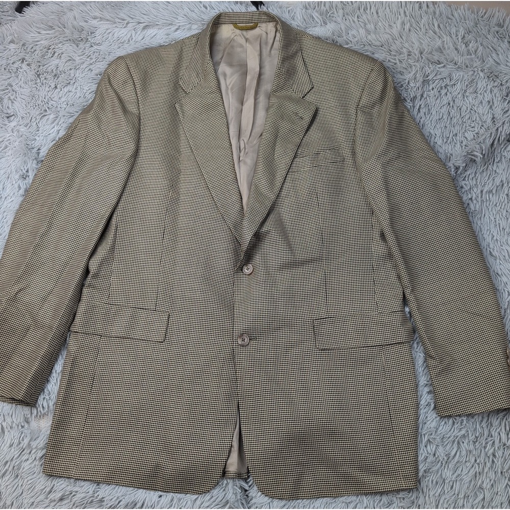 Vintage Hart Schaffner & Marx Jacket Mens 48 Silk Wool Blend Suit Sport Coat